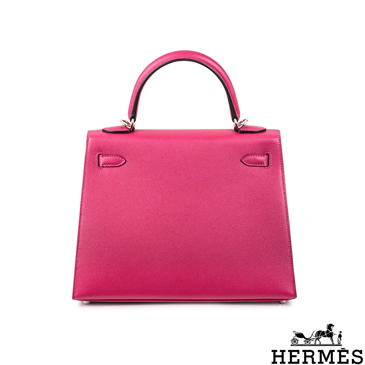 HERMES Madame Calfskin Verso Kelly Sellier 25 Vert Bosphore Sienne 988569